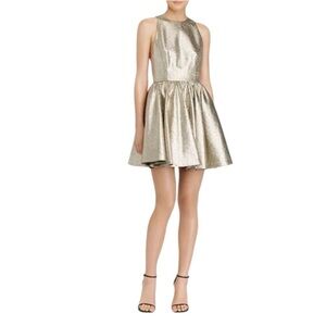 Alice & Olivia - Tevin Racerback Mini Dress in Metallic Sz 10